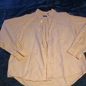 Izod Men's Dress Shirt - Beige Checkered